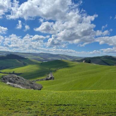 Nel mare delle crete della val d’Orcia