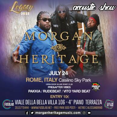 MORGAN HERITAGE Live Acoustic – 24 Luglio – Casilino Sky Park