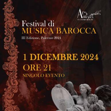 Festival di Musica Barocca 2024 – 1 Dicembre ore 21 – Accademia Musicale Ars Antiqua