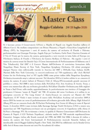 Masterclass di Violino e Musica da Camera