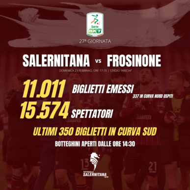 SALERNITANA vs FROSINONE SERIE BKT