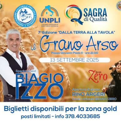 SAGRA DI QUALITA’ IL GRANO ARSO 2025 BIAGIO IZZO SHOW