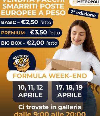 Evento Mysterybox, vendita di pacchi mai reclamati / smarriti 18 Aprile 2026