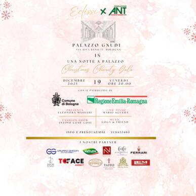 UNA NOTTE A PALAZZO . Charity christmas gala per ANT – Palazzo Gnudi