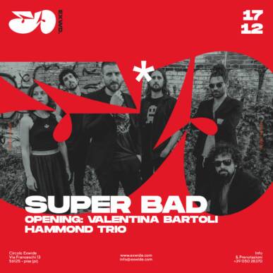 SUPER BAD – A Funk Experience | Opening Valentina Bartoli Hammond Trio