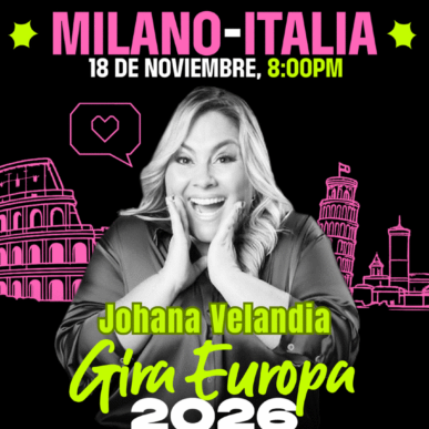 La comedia de Johana Velandia en Milano Miercoles 18 de noviembre en el teatro Guanella