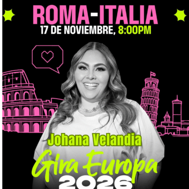 La comedia de Johana Velandia en Roma Martes 17 de noviembre en el teatro San Gaspare