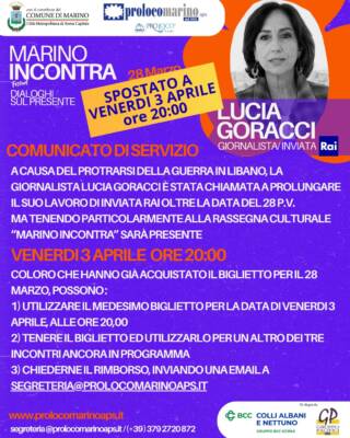 Marino Incontra Festival – Dialoghi sul Presente – Lucia Goracci