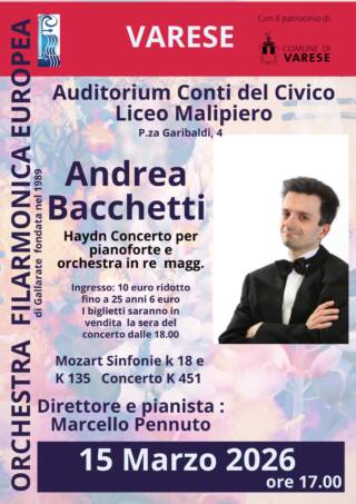 Concerto Orchestra Filarmonica Europea con Andrea Bacchetti