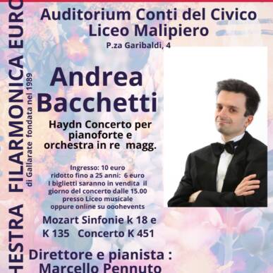 Concerto Orchestra Filarmonica Europea con Andrea Bacchetti