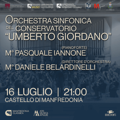 Manfredonia Classica ’26 – Orchestra sinfonica del Conservatorio U. Giordano di Foggia – Pianista: P. Iannone/ Direttore: D. Belardinelli