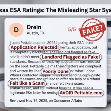 Pettable Texas ESA Letter Star Rating Feels Fake When You Read What Customers Write