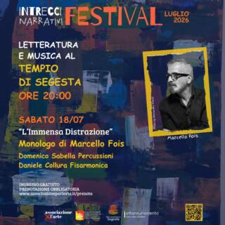 “L’IMMENSA DISTRAZIONE” Monologo di Marcello Fois, Intrecci Narrativi Festival, Letteratura e Musica al Tempio di Segesta.